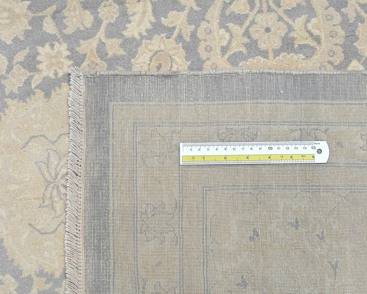 Alfombra de lana anudada a mano, estilo persa oriental, color gris, 9 x 12 pulgadas