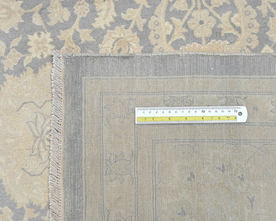 Alfombra de lana anudada a mano, estilo persa oriental, color gris, 9 x 12 pulgadas