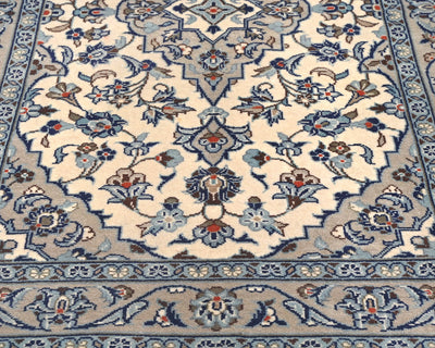 3x5 Oriental Persian Style Beige Hand Knotted Wool Area Rug