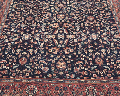 3x5 Oriental Navy Blue Persian Style Hand Knotted Wool Area Rug