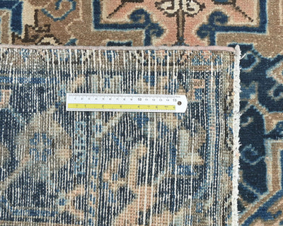 Alfombra de lana anudada a mano estilo persa terracota Heriz vintage de 8 x 10 pulgadas