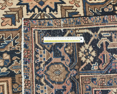 Alfombra vintage de lana anudada a mano, estilo persa, terracota, Heriz, de 2,45 m x 2,78 m