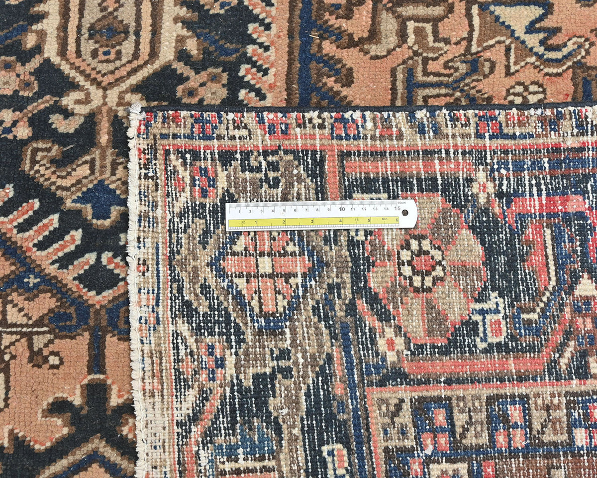 Alfombra de lana anudada a mano estilo persa terracota Heriz vintage de 8 x 11
