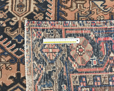 Alfombra de lana anudada a mano estilo persa terracota Heriz vintage de 8 x 11