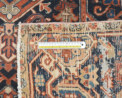 10x13 Vintage Heriz Terracotta Persian Style Hand Knotted Wool Area Rug