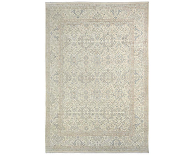 12x15 Feet Zeigler Beige Afghan Hand Knotted Wool Area Rug
