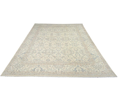 12x15 Feet Zeigler Beige Afghan Hand Knotted Wool Area Rug