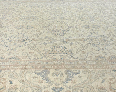 12x15 Feet Zeigler Beige Afghan Hand Knotted Wool Area Rug