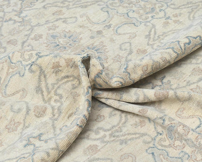 12x15 Feet Zeigler Beige Afghan Hand Knotted Wool Area Rug