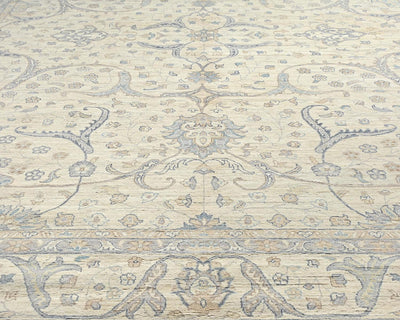 13x17 Zeigler Beige Afghan Hand Knotted Wool Area Rug