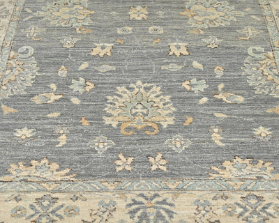 4x6 Zeigler Gray Afghan Hand Knotted Wool Area Rug