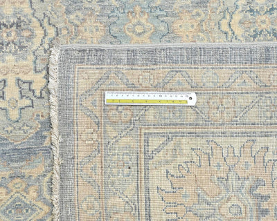 Alfombra afgana de lana anudada a mano, color gris Zeigler, 12 x 15