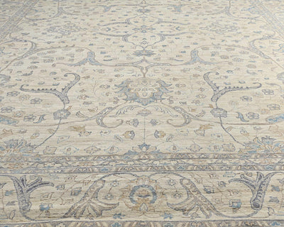 14x0 Zeigler Beige Afghan Hand Knotted Wool Area Rug