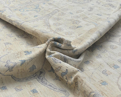 14x0 Zeigler Beige Afghan Hand Knotted Wool Area Rug