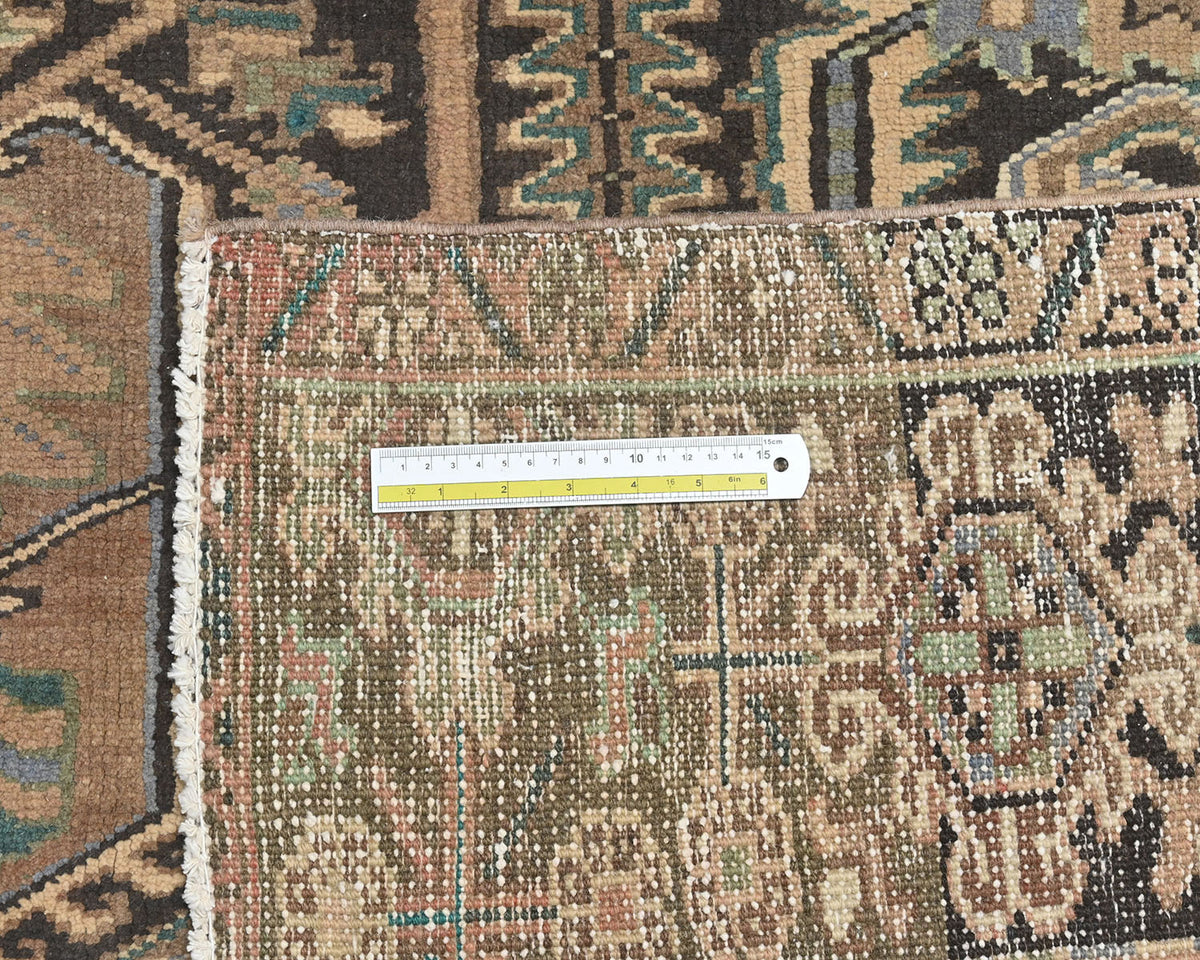 10x13 Vintage Heriz Brown Persian Style Hand Knotted Wool Area Rug