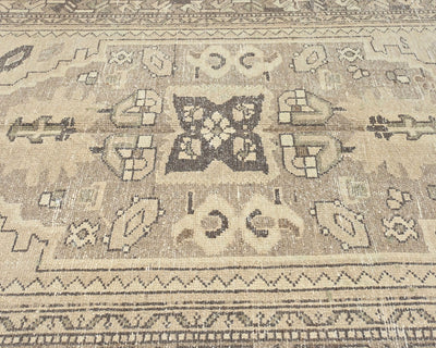 17 Ft Vintage Brown Persian Style Hand Knotted Low Pile Wool Runner Rug