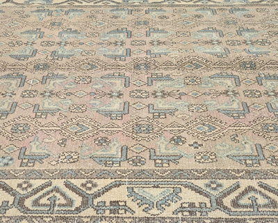Alfombra de lana de pelo corto anudada a mano, estilo persa vintage, marrón, de 5 x 7