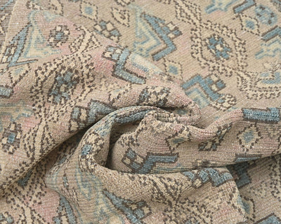 Alfombra de lana de pelo corto anudada a mano, estilo persa vintage, marrón, de 5 x 7