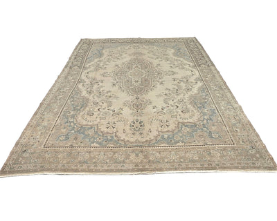 7x10 Vintage Brown Persian Style Hand Knotted Low Pile Wool Area Rug