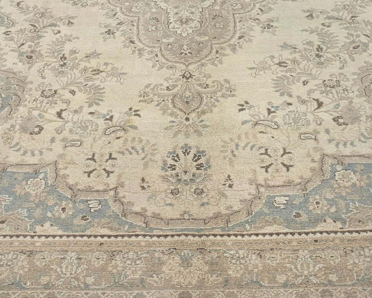 7x10 Vintage Brown Persian Style Hand Knotted Low Pile Wool Area Rug