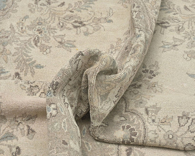 7x10 Vintage Brown Persian Style Hand Knotted Low Pile Wool Area Rug