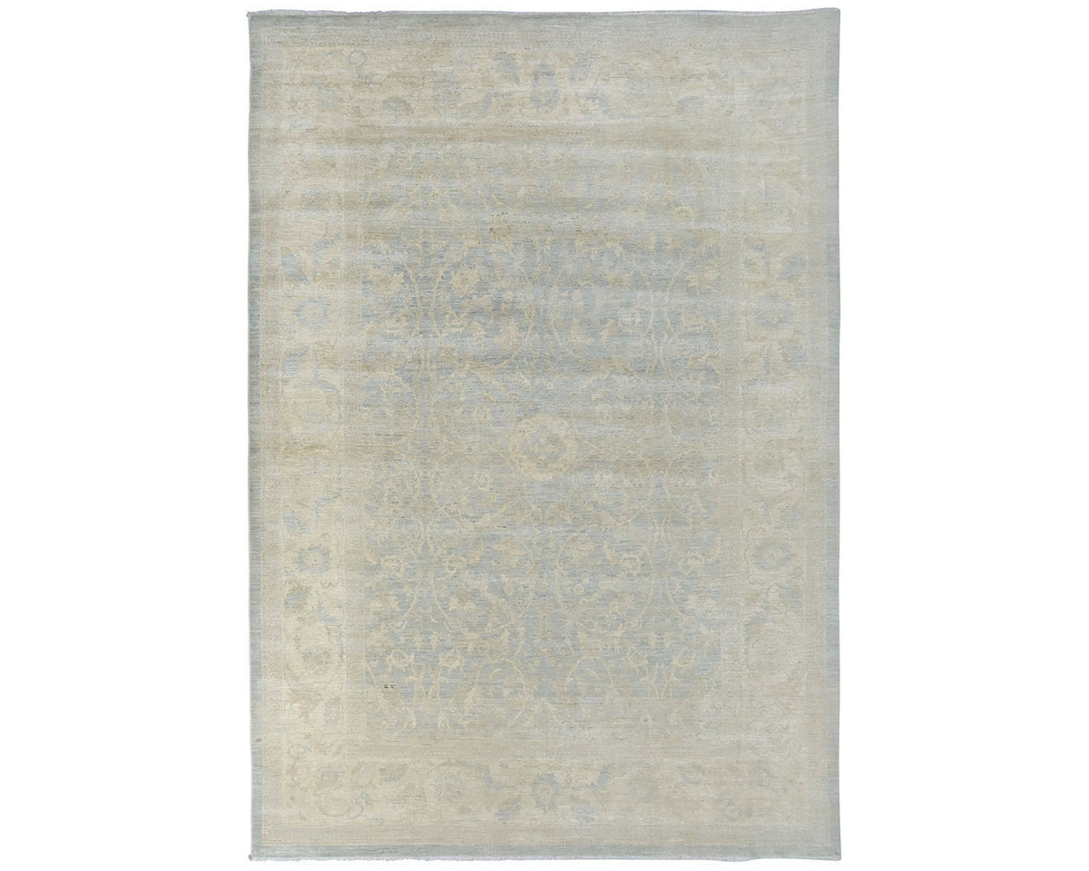 9x12 Chobi Fine Quality Gray Afghan Hand Knotted Wool Area Rug