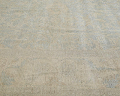 9x12 Chobi Fine Quality Gray Afghan Hand Knotted Wool Area Rug