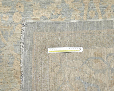 9x12 Chobi Fine Quality Gray Afghan Hand Knotted Wool Area Rug