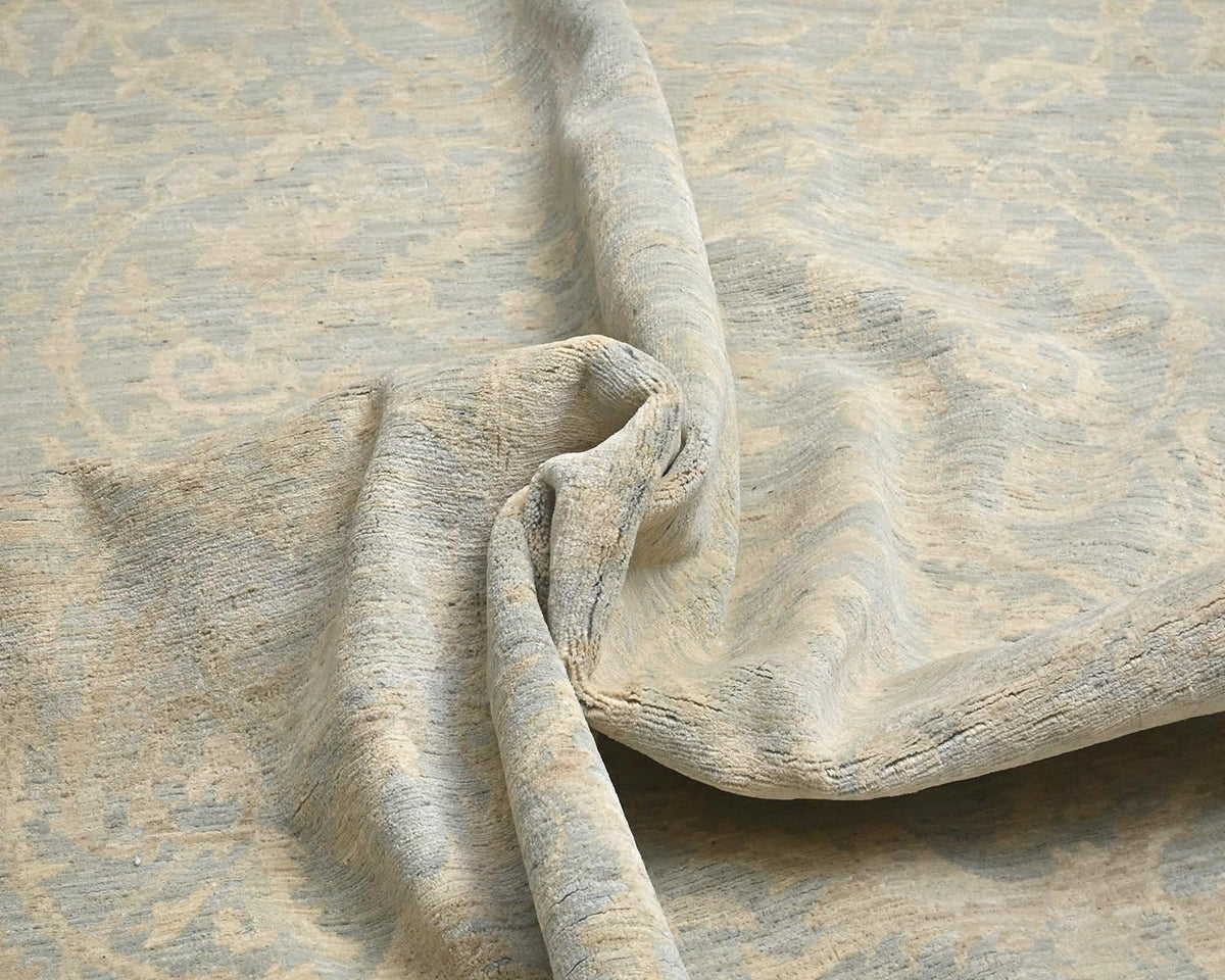 9x12 Chobi Fine Quality Gray Afghan Hand Knotted Wool Area Rug