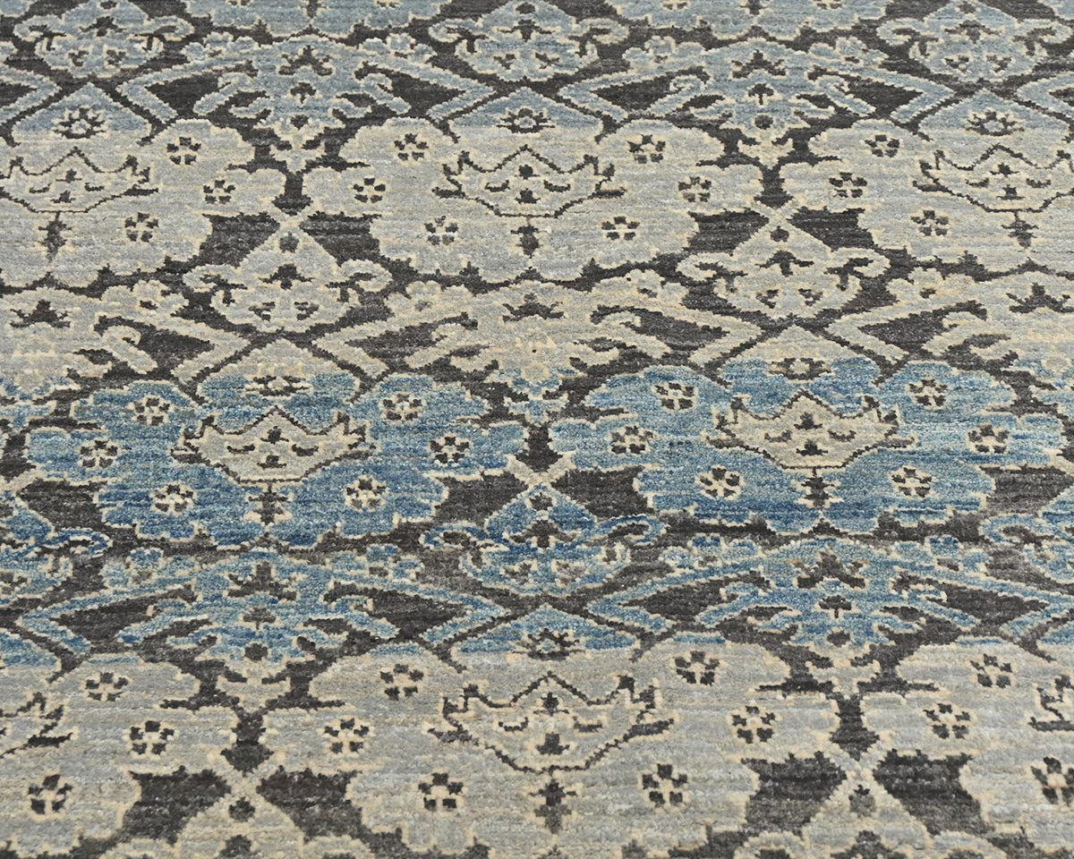 4x6 Zeigler Gray Blue Afghan Hand Knotted Wool Area Rug