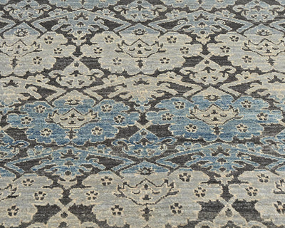 4x6 Zeigler Gray Blue Afghan Hand Knotted Wool Area Rug