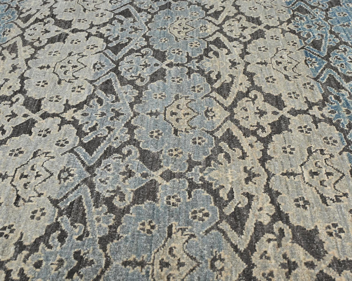 4x6 Zeigler Gray Blue Afghan Hand Knotted Wool Area Rug
