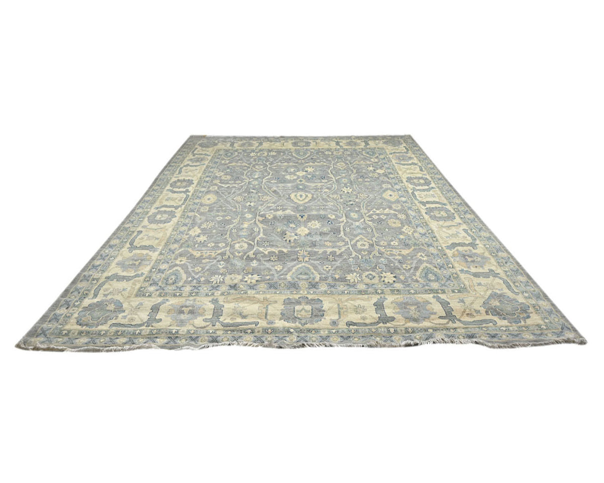 12x15 Zeigler Gray Afghan Hand Knotted Wool Area Rug