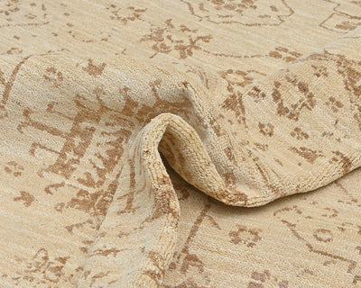 Light Brown 9x12 Oushak Turkish Hand Knotted Traditional Soft Wool Area Rug
