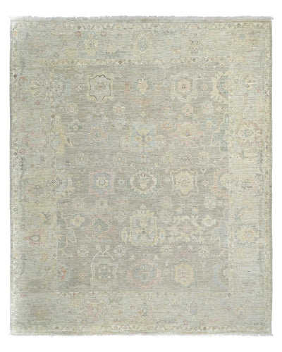 Gray Turkish Oushak Hand Knotted Traditional 8x10 Feet Wool Area Rug