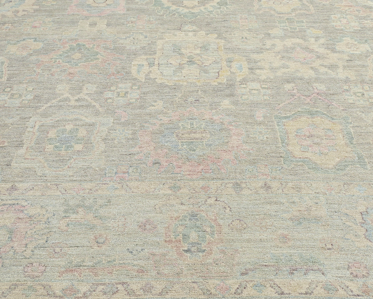 Gray Turkish Oushak Hand Knotted Traditional 8x10 Feet Wool Area Rug