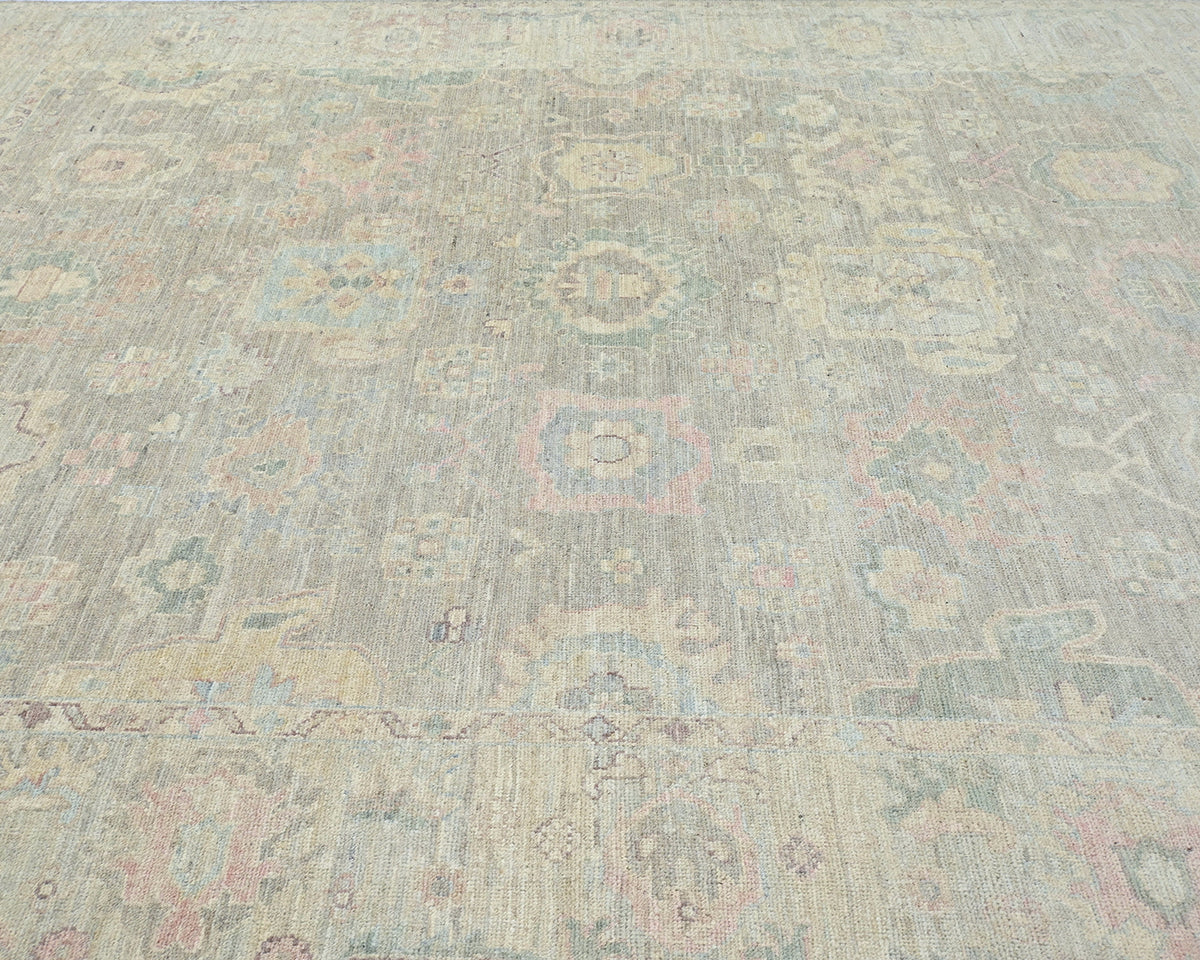 Gray Turkish Oushak Hand Knotted Traditional 8x10 Feet Wool Area Rug