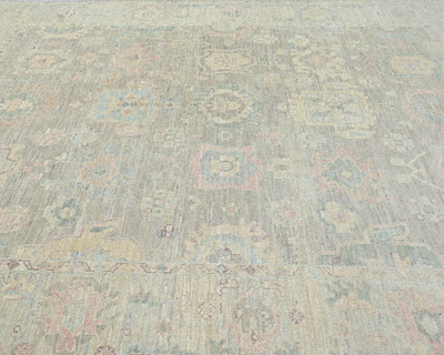 Gray Turkish Oushak Hand Knotted Traditional 8x10 Feet Wool Area Rug