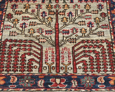 6 Ft Gray Aryana Afghan Hand Knotted Veg Dye Wool Runner Rug