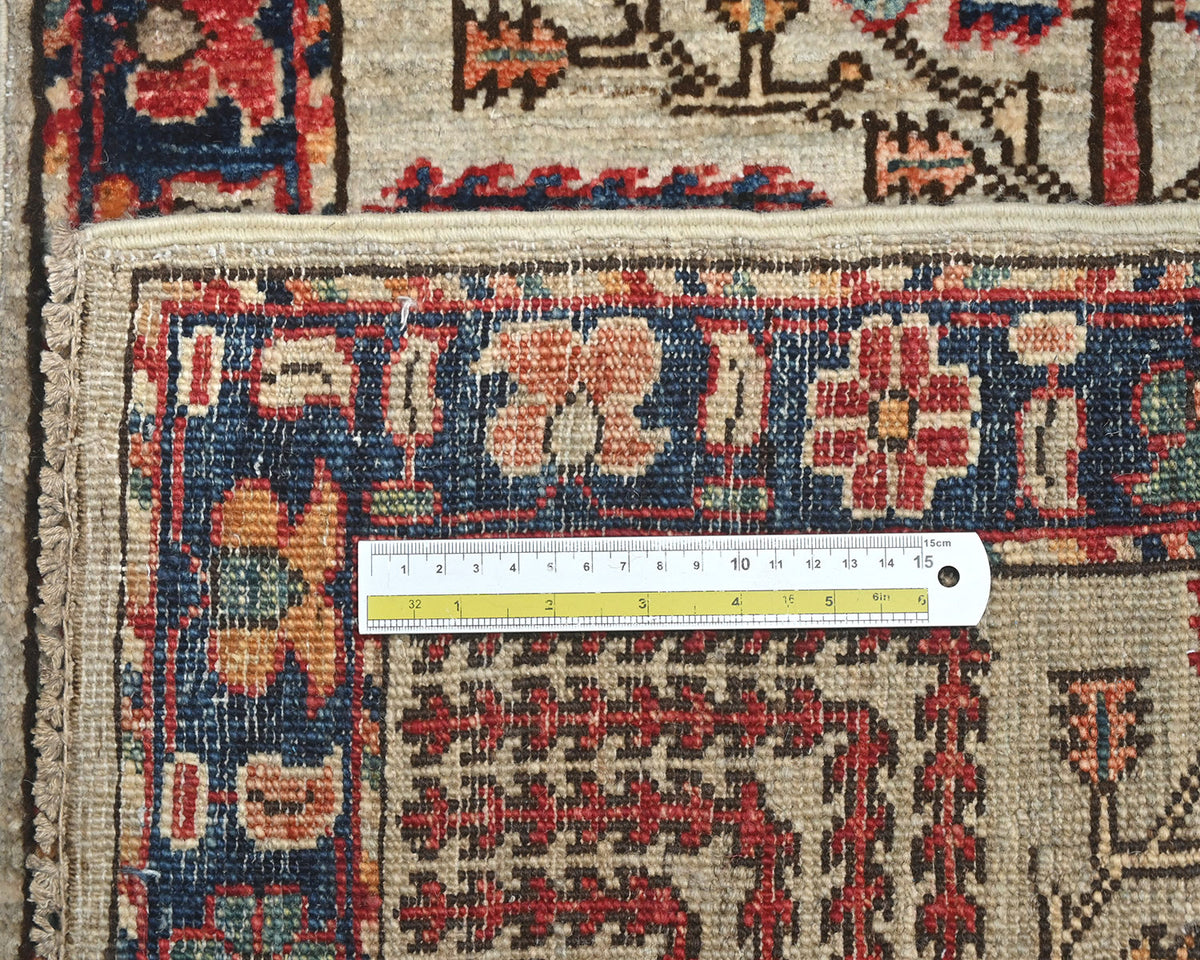 6 Ft Gray Aryana Afghan Hand Knotted Veg Dye Wool Runner Rug