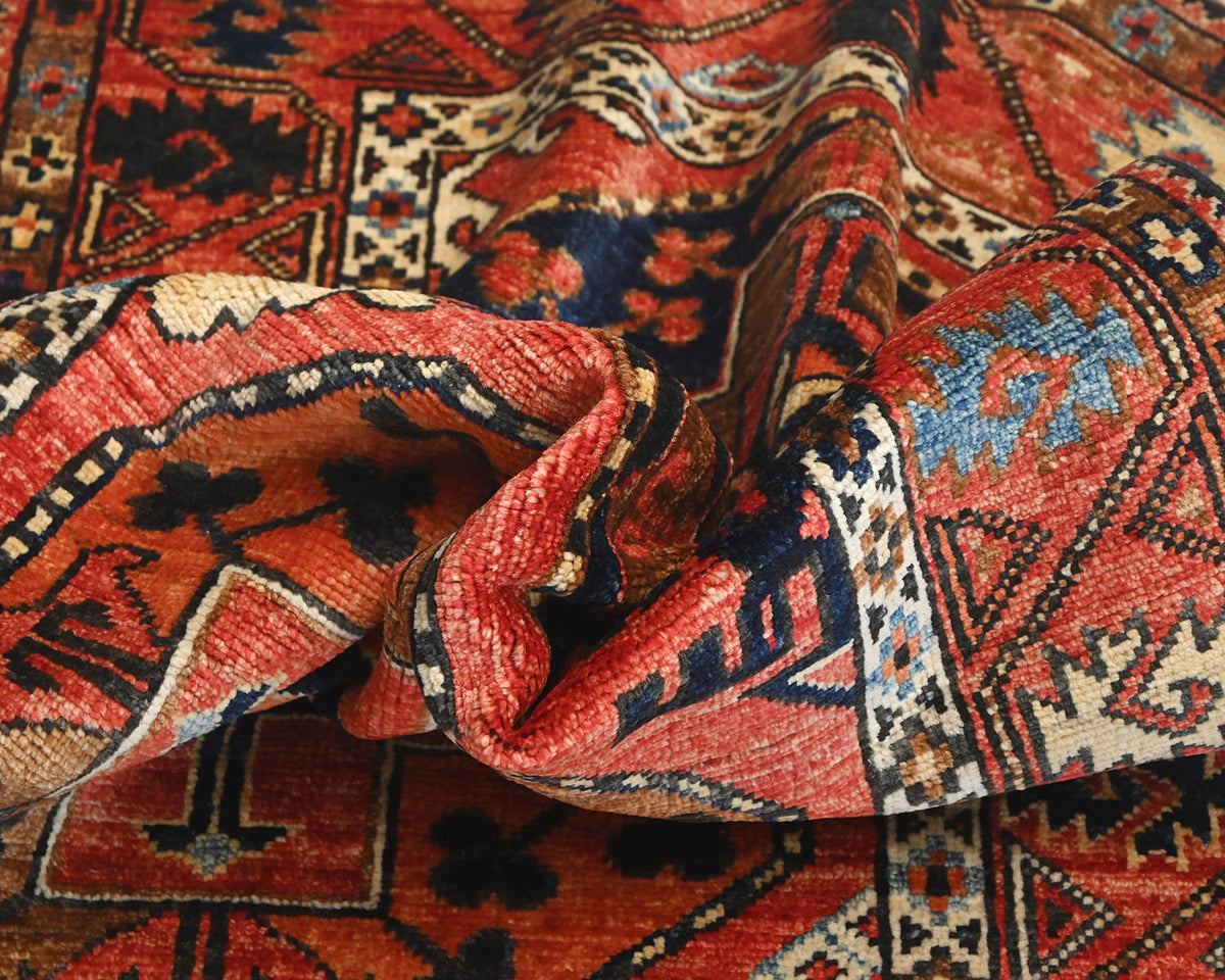 3x4 Rust Ersari Afghan Hand Knotted Veg Dye Wool Area Rug