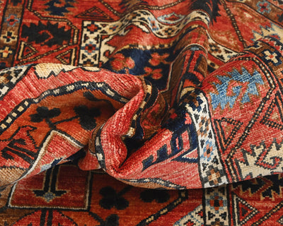 3x4 Rust Ersari Afghan Hand Knotted Veg Dye Wool Area Rug