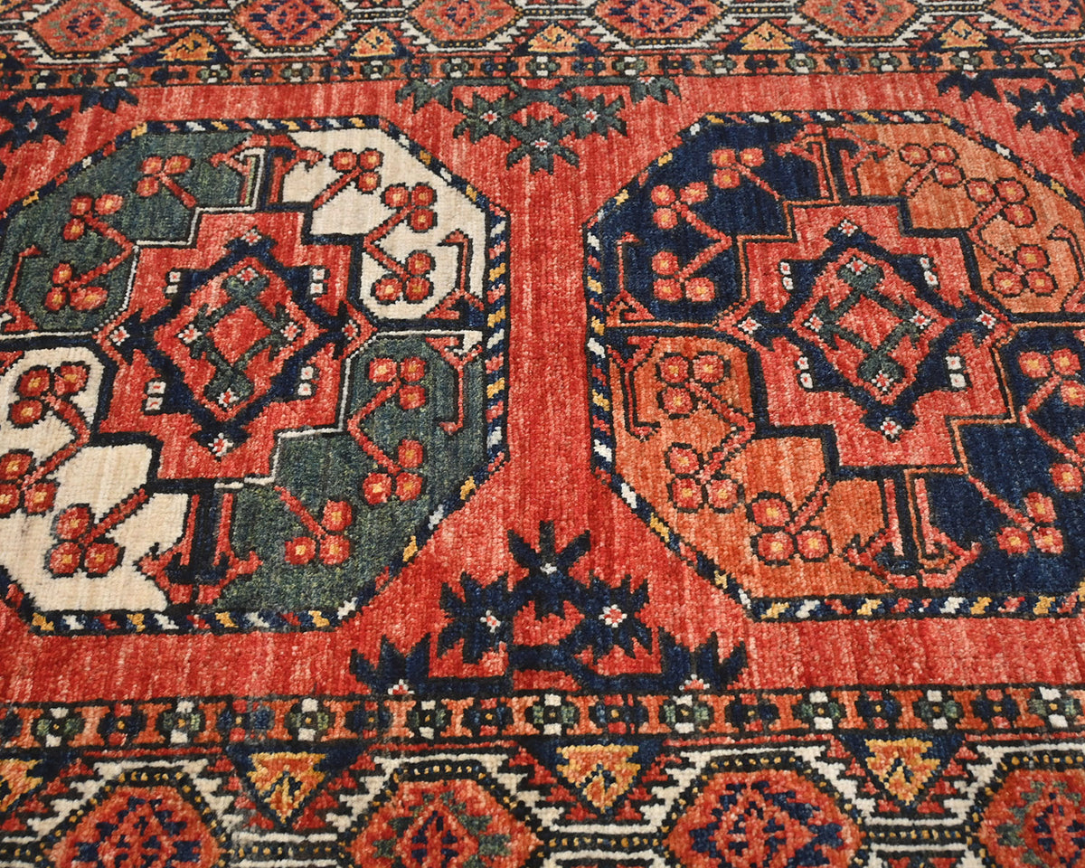 3x4 Rust Ersari Afghan Hand Knotted Veg Dye Wool Area Rug