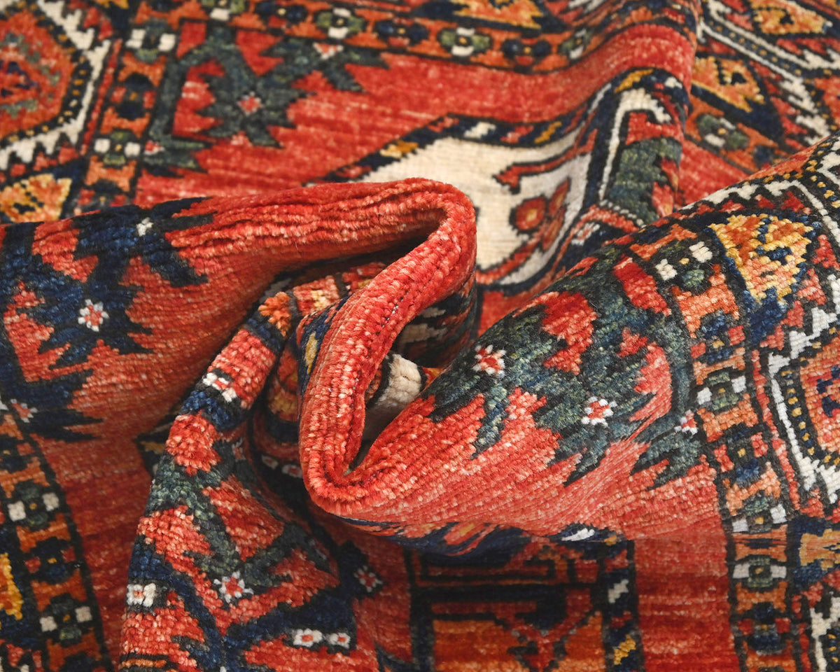 3x4 Rust Ersari Afghan Hand Knotted Veg Dye Wool Area Rug