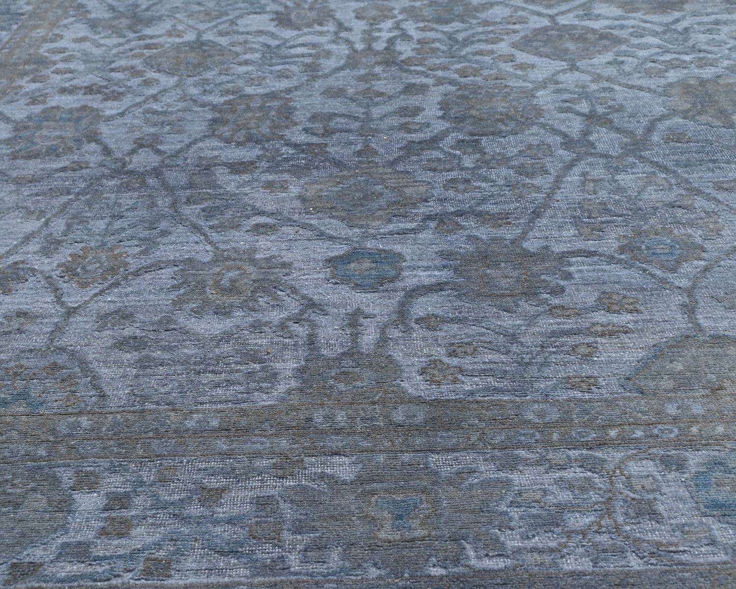 8x10 Gray Chobi Over Dye Afghan Hand Knotted High Low Wool Area Rug