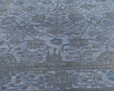 8x10 Gray Chobi Over Dye Afghan Hand Knotted High Low Wool Area Rug