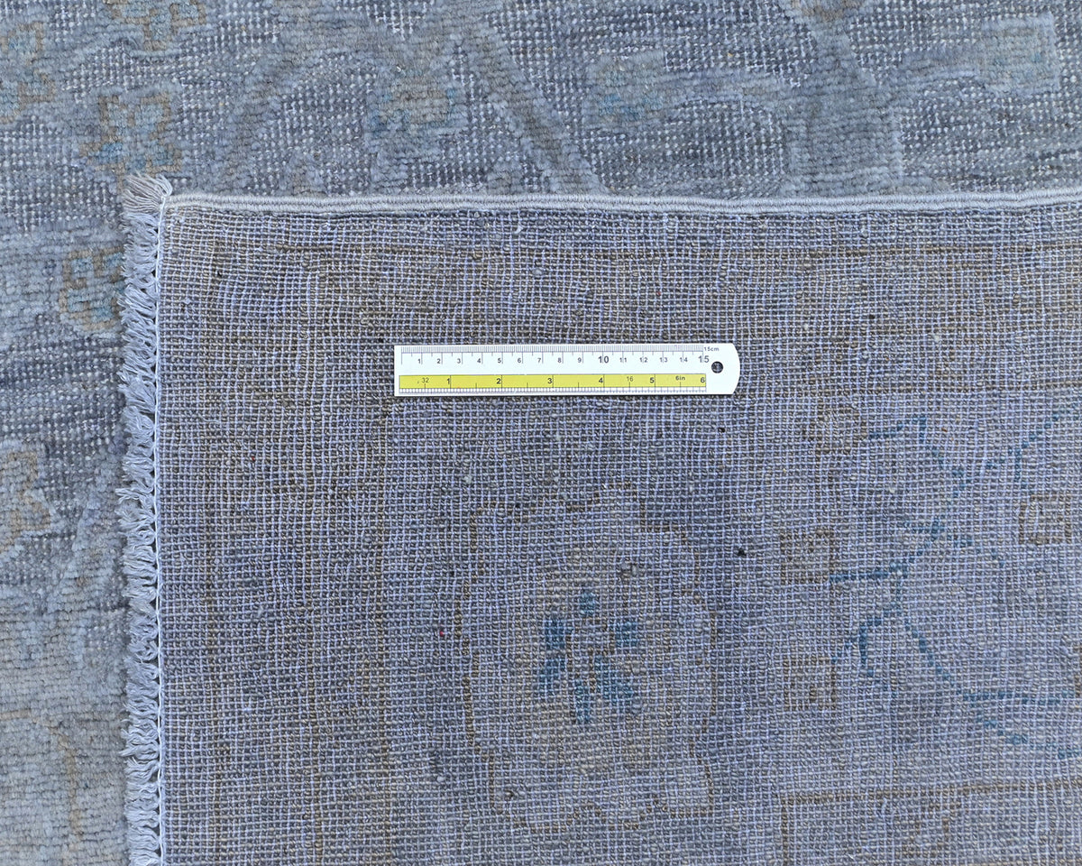 8x10 Gray Chobi Over Dye Afghan Hand Knotted High Low Wool Area Rug