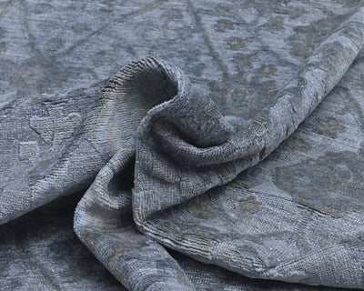 8x10 Gray Chobi Over Dye Afghan Hand Knotted High Low Wool Area Rug
