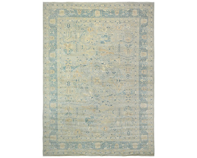 12x18 Zeigler Muted Gray Afghan Hand Knotted Wool Area Rug