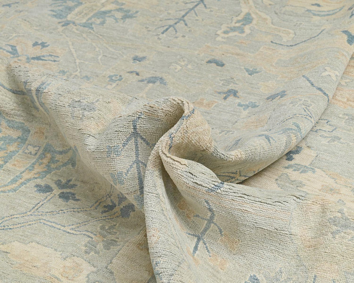 12x18 Zeigler Muted Gray Afghan Hand Knotted Wool Area Rug